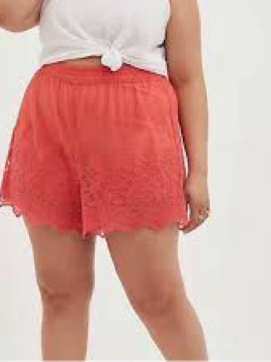 torrid Pants - Torrid Feminine Coral 5 Inch Pull-On Stretch Mesh Mid-Rise Short Size Medium M